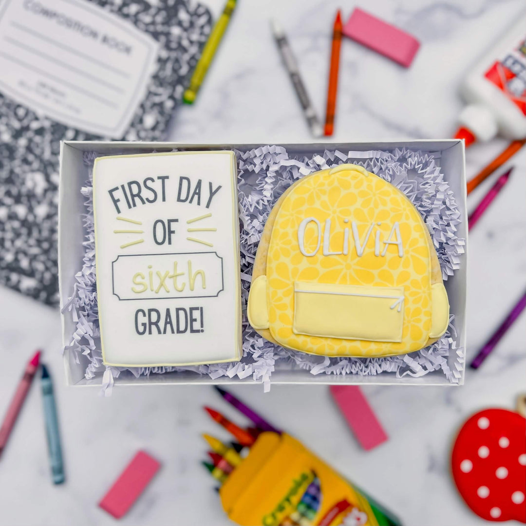 Back To School Cookies | First Day Personalized- Yellow
