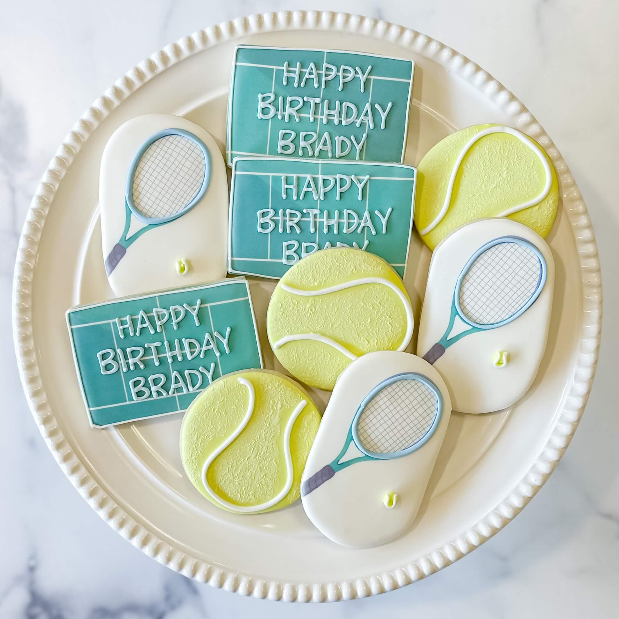 Tennis high quality cookies, Rackets cookies | Large Cookies, Birthday Cookies, Icing Cookies, 1 Dozen