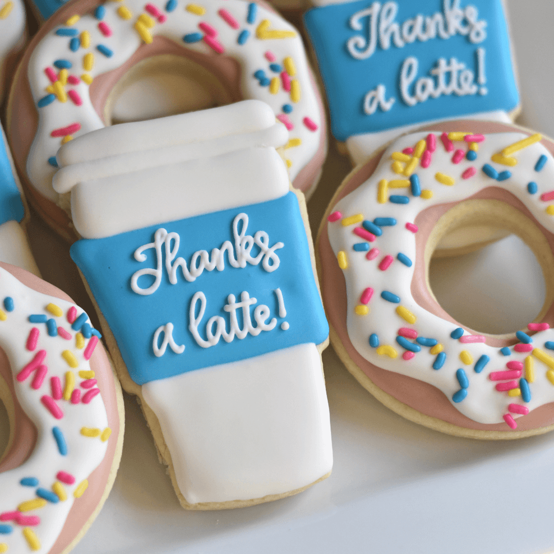Custom Cookies - Thank You | Thanks a Latte! - Southern Sugar Bakery