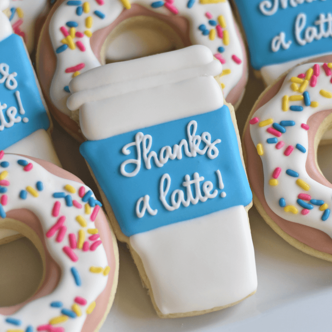 Custom Cookies - Thank You | Thanks a Latte! - Southern Sugar Bakery