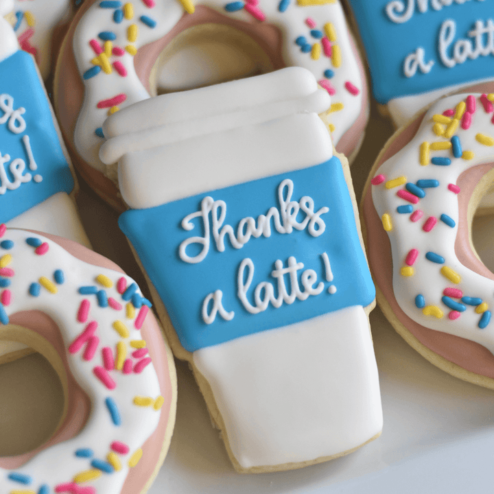 Custom Cookies - Thank You | Thanks a Latte! - Southern Sugar Bakery