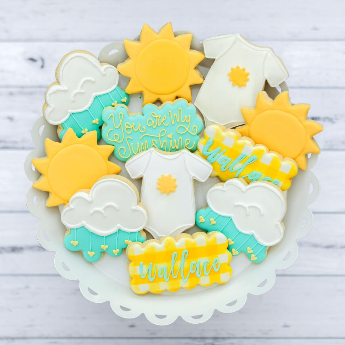 Custom Cookies Baby Shower You Are My Sunshine – Southern