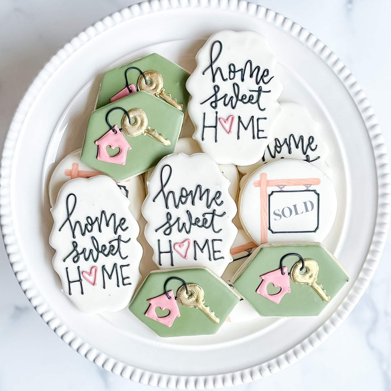 Decorated 'Bless This Nest' housewarming sugar cookies from Southern Sugar Bakery