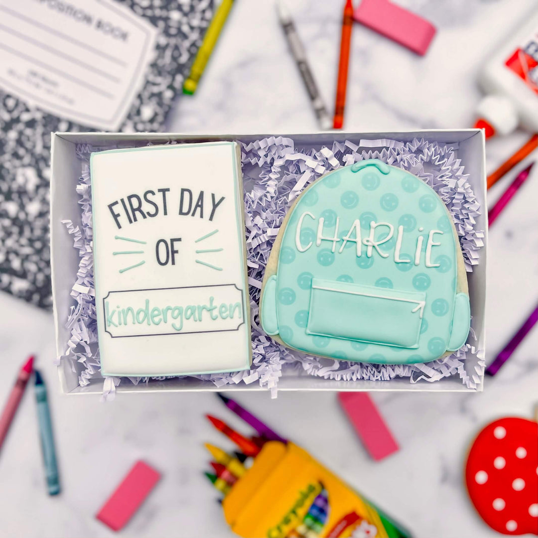 Back To School Cookies | First Day Personalized- Turquoise