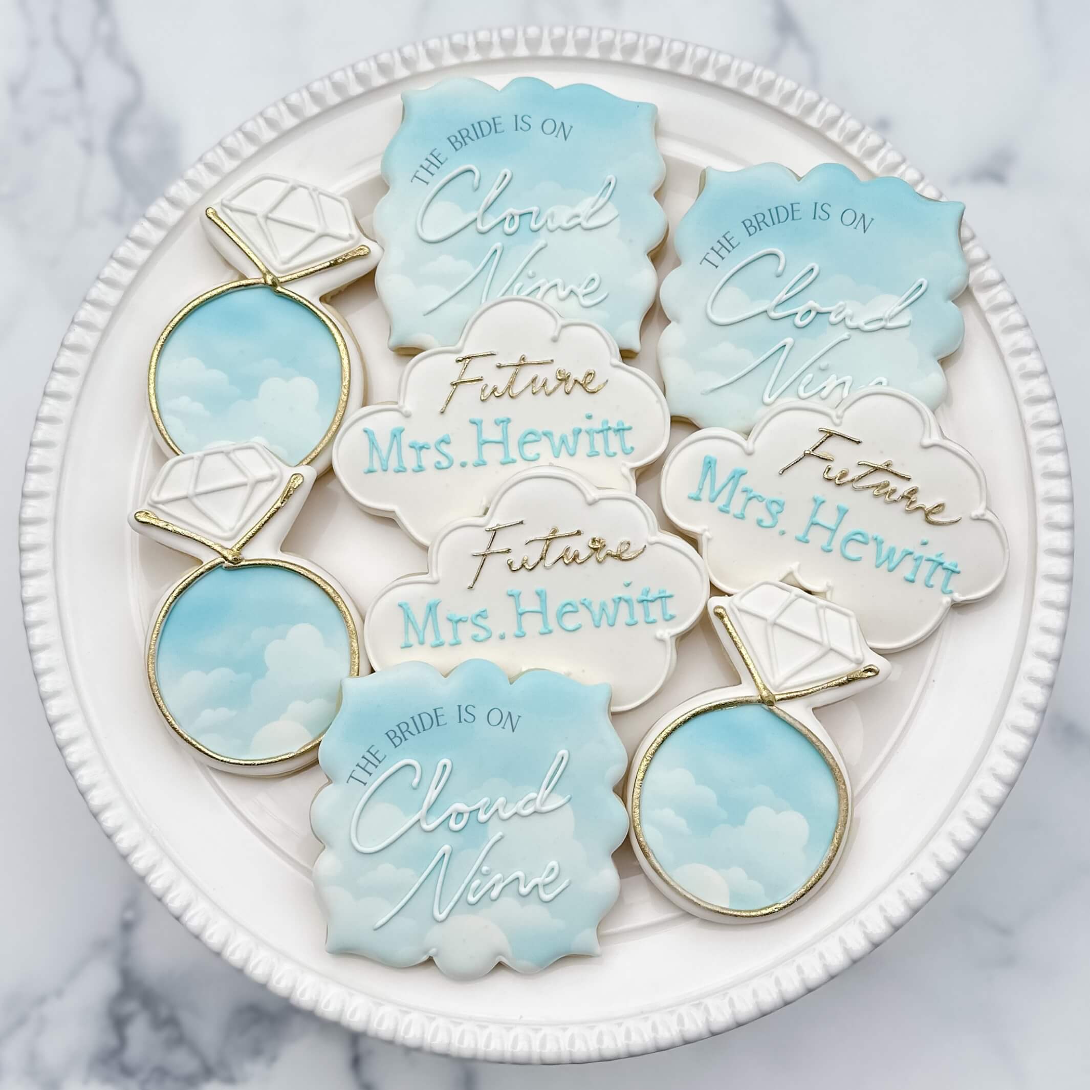 Teal Bridal Shower Decorated outlets Sugar Cookies