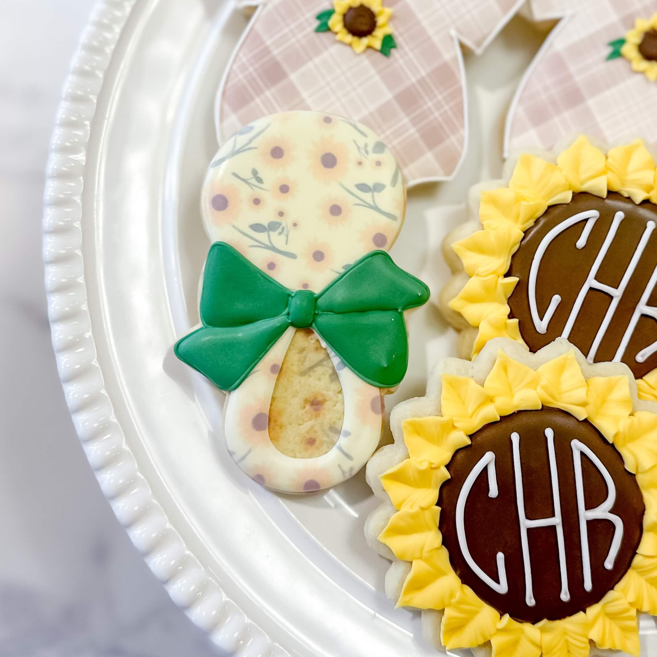 12 Girly Pumpkin Cookies with order Name and Monogram for Baby Showers, Birthdays, Thanksgiving, Weddings.