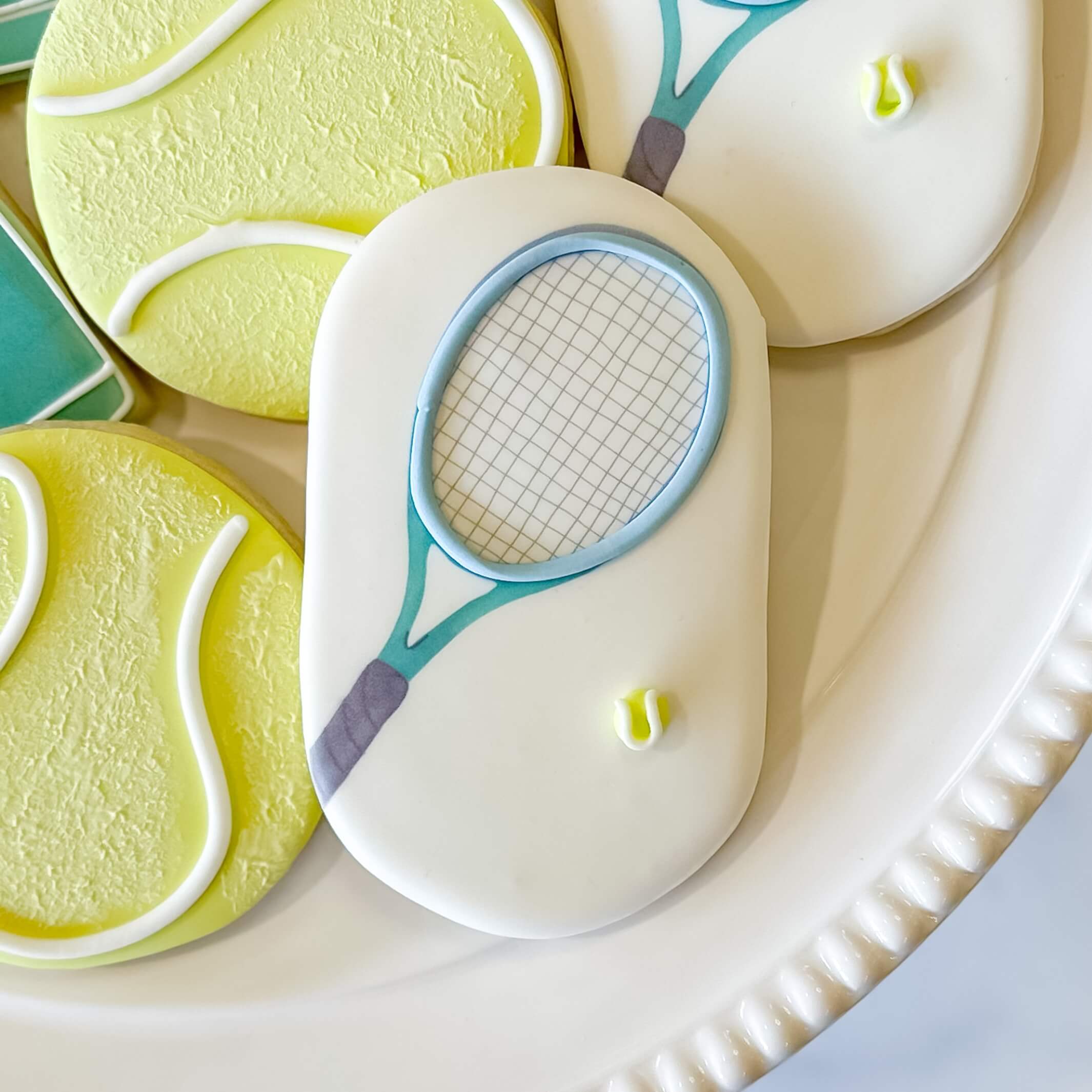 TENNIS RACKET and TENNIS bale Party Favor Sugar Cookies - outlets Six Favor Bagl, O9e dozen cookies