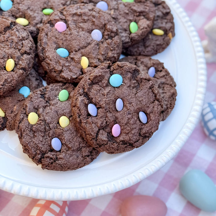 Drop Cookie | Triple Chocolate Brownie with Pastel Candies