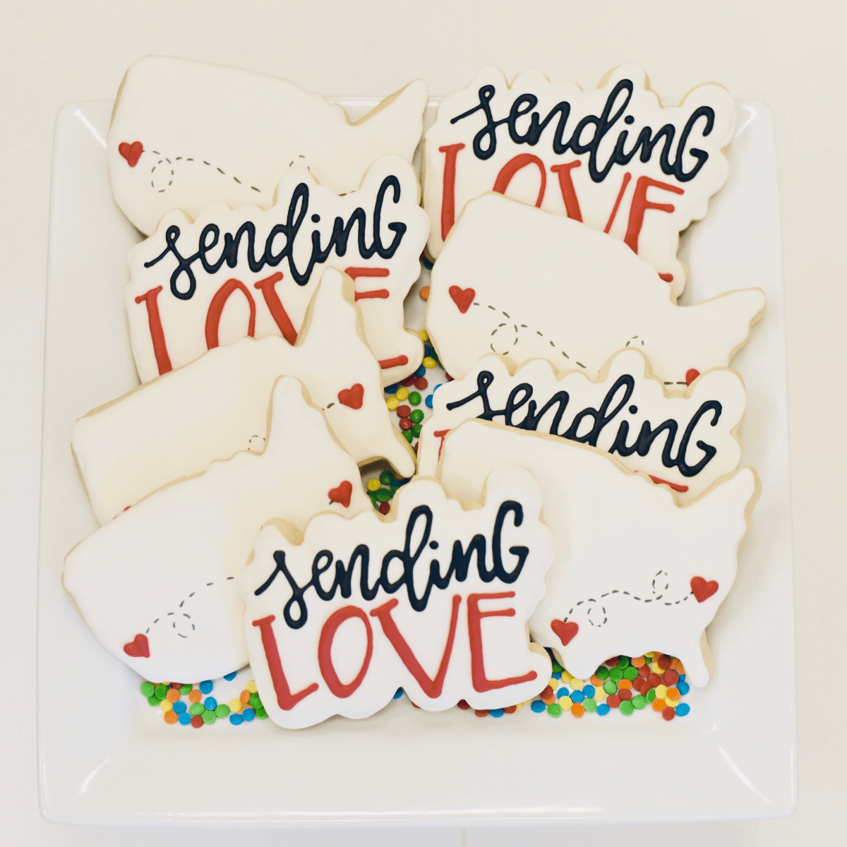 Custom Cookies - Love | Across the Miles! - Southern Sugar Bakery