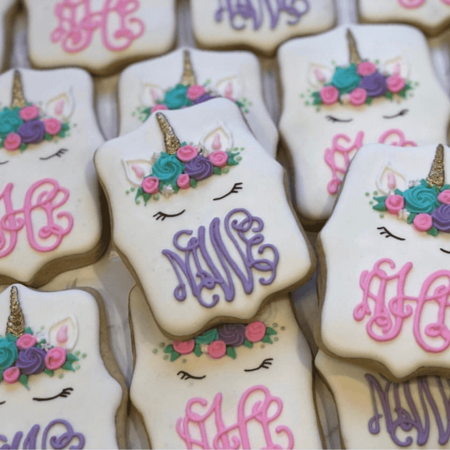 Custom Cookies - Magical Unicorn Monograms! - Southern Sugar Bakery