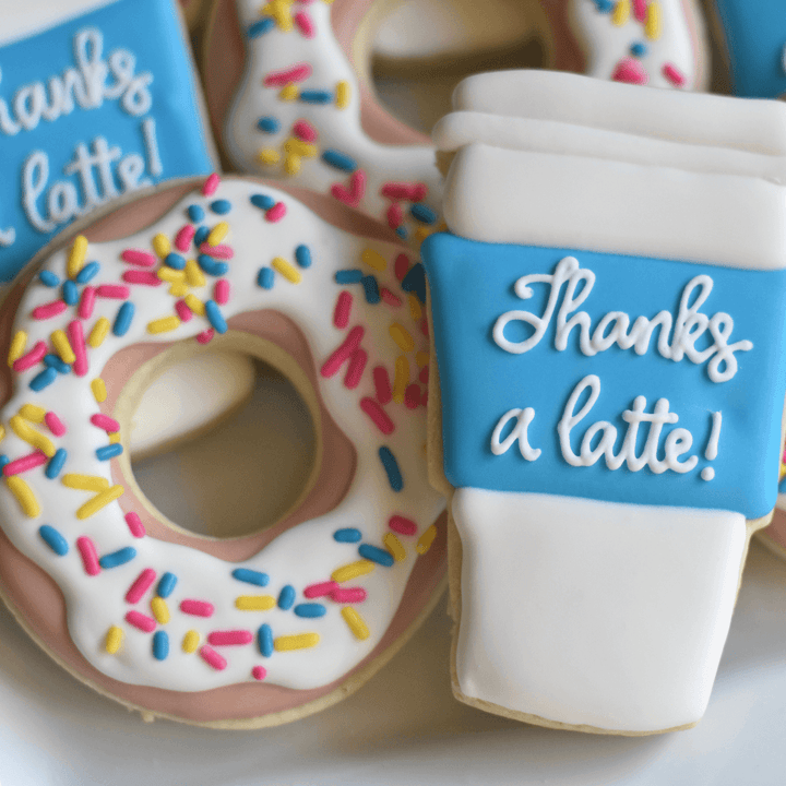 Custom Cookies - Thank You | Thanks a Latte! - Southern Sugar Bakery