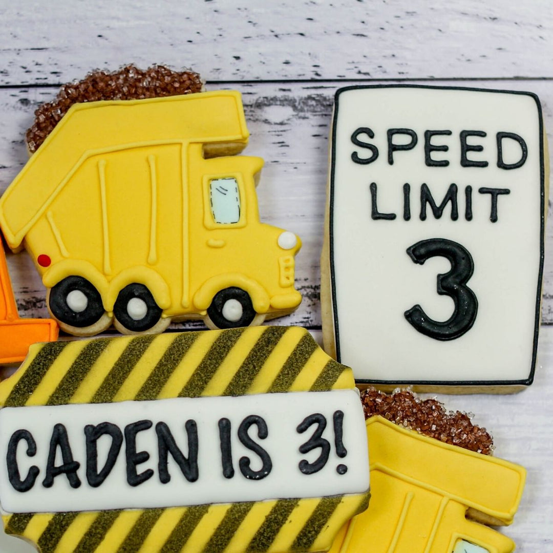 Custom Cookies - Birthdays | Construction Ahead - Southern Sugar Bakery