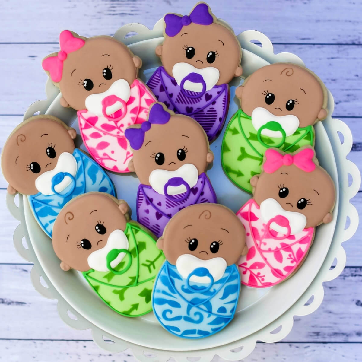 Baby Shower | Swaddled Baby (color options available) - Southern Sugar Bakery