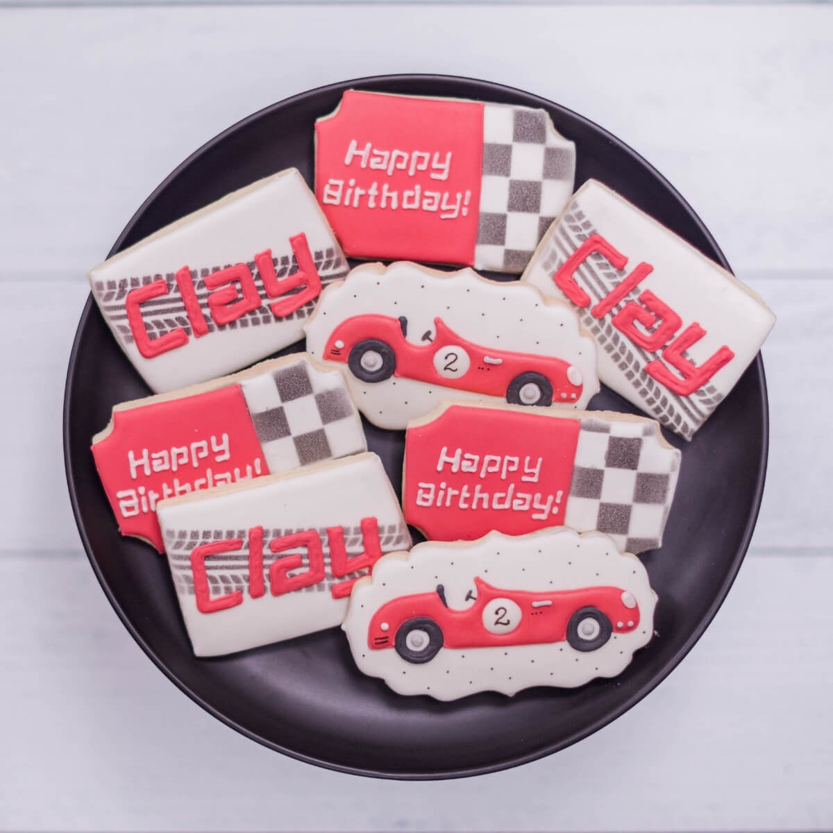 Custom Cookies Two Fast Custom Cookies | Birthday | Racing Roadster